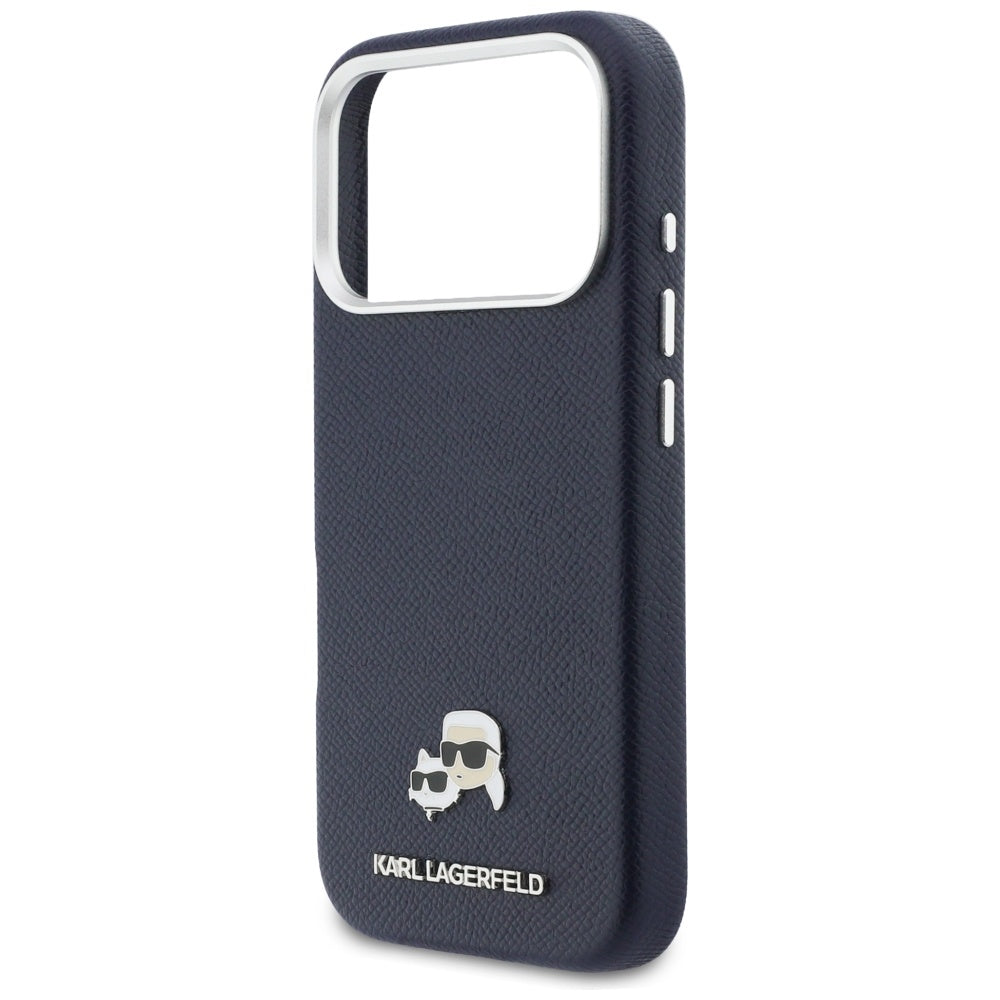 MagSafe cover til Apple iPhone 17 Pro, Karl Lagerfeld, Saffiano Karl & Choupette Pins, Blå