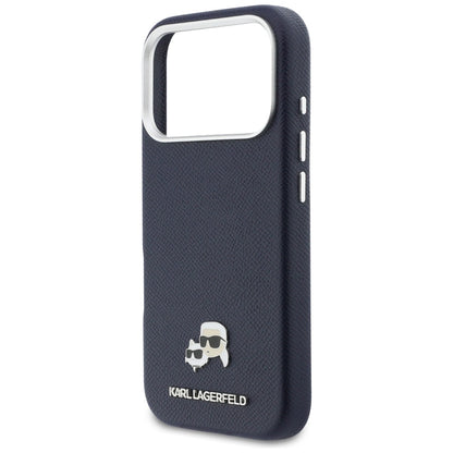 MagSafe cover til Apple iPhone 17 Pro, Karl Lagerfeld, Saffiano Karl & Choupette Pins, Blå