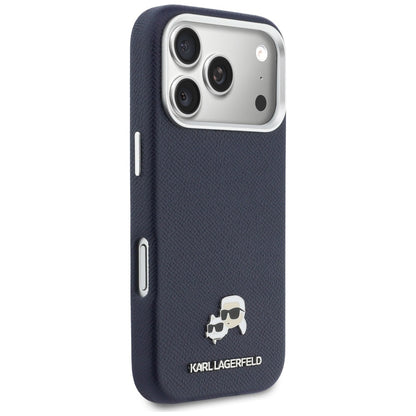 MagSafe cover til Apple iPhone 17 Pro, Karl Lagerfeld, Saffiano Karl & Choupette Pins, Blå