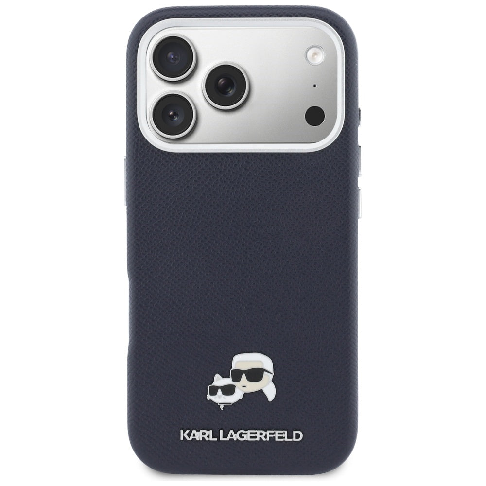 MagSafe cover til Apple iPhone 17 Pro, Karl Lagerfeld, Saffiano Karl & Choupette Pins, Blå