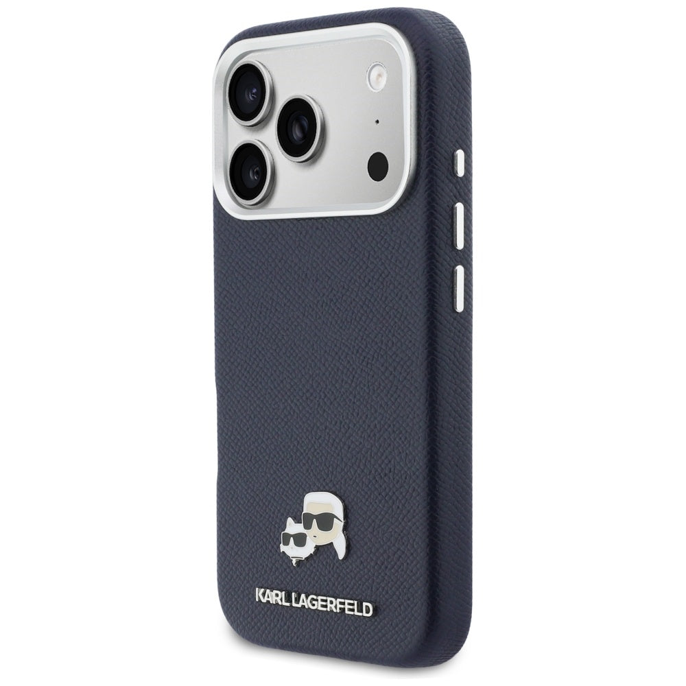 MagSafe cover til Apple iPhone 17 Pro, Karl Lagerfeld, Saffiano Karl & Choupette Pins, Blå