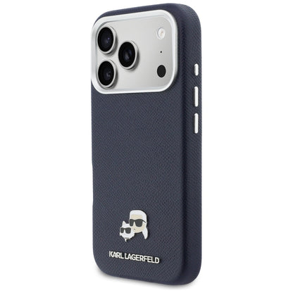 MagSafe cover til Apple iPhone 17 Pro, Karl Lagerfeld, Saffiano Karl & Choupette Pins, Blå