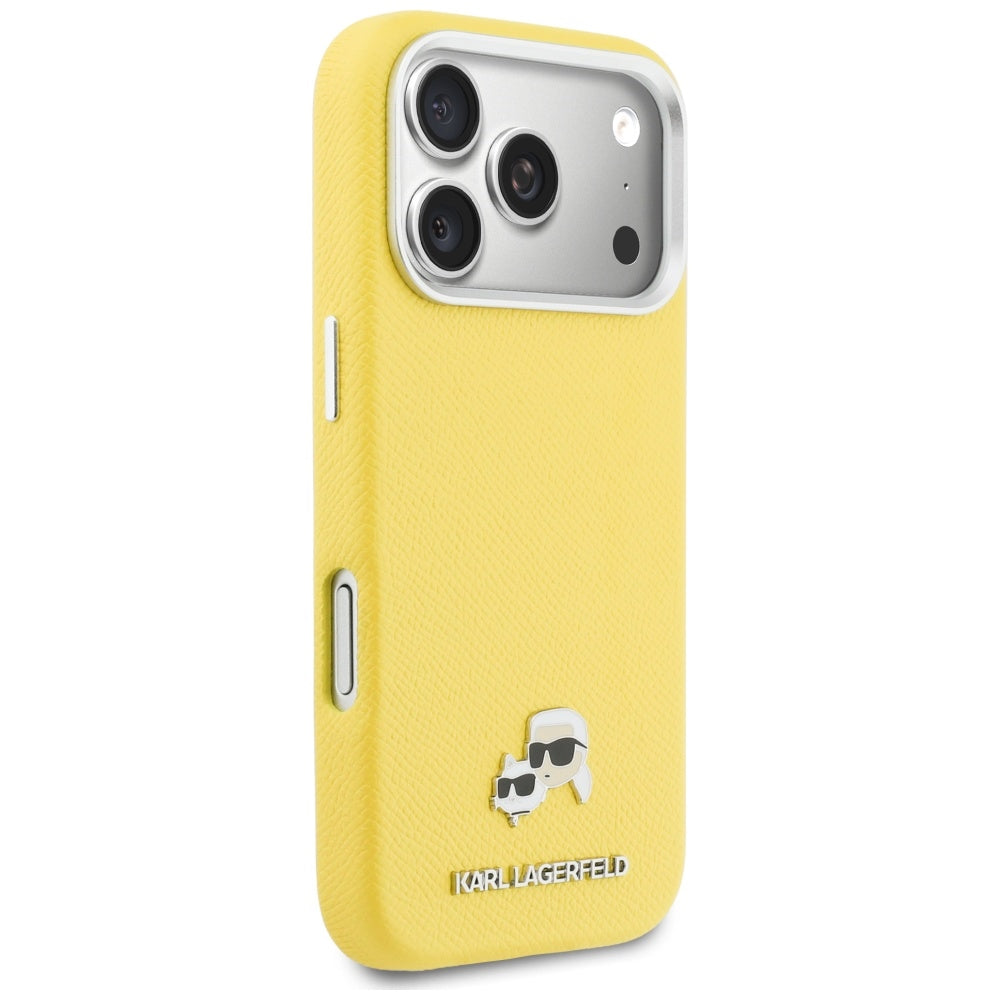 MagSafe cover til Apple iPhone 17 Pro, Karl Lagerfeld, Saffiano Karl & Choupette Pins, Gul