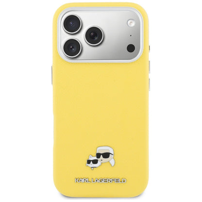 MagSafe cover til Apple iPhone 17 Pro, Karl Lagerfeld, Saffiano Karl & Choupette Pins, Gul
