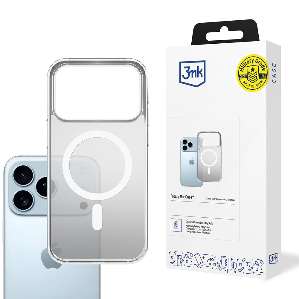 MagSafe cover til Apple iPhone 17 Pro Max, 3MK, Frosty MagCase, Hvid
