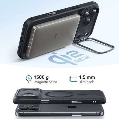 MagSafe cover til Apple iPhone 17 Pro Max, ESR, Classic Hybrid Kickstand, Satin Sort