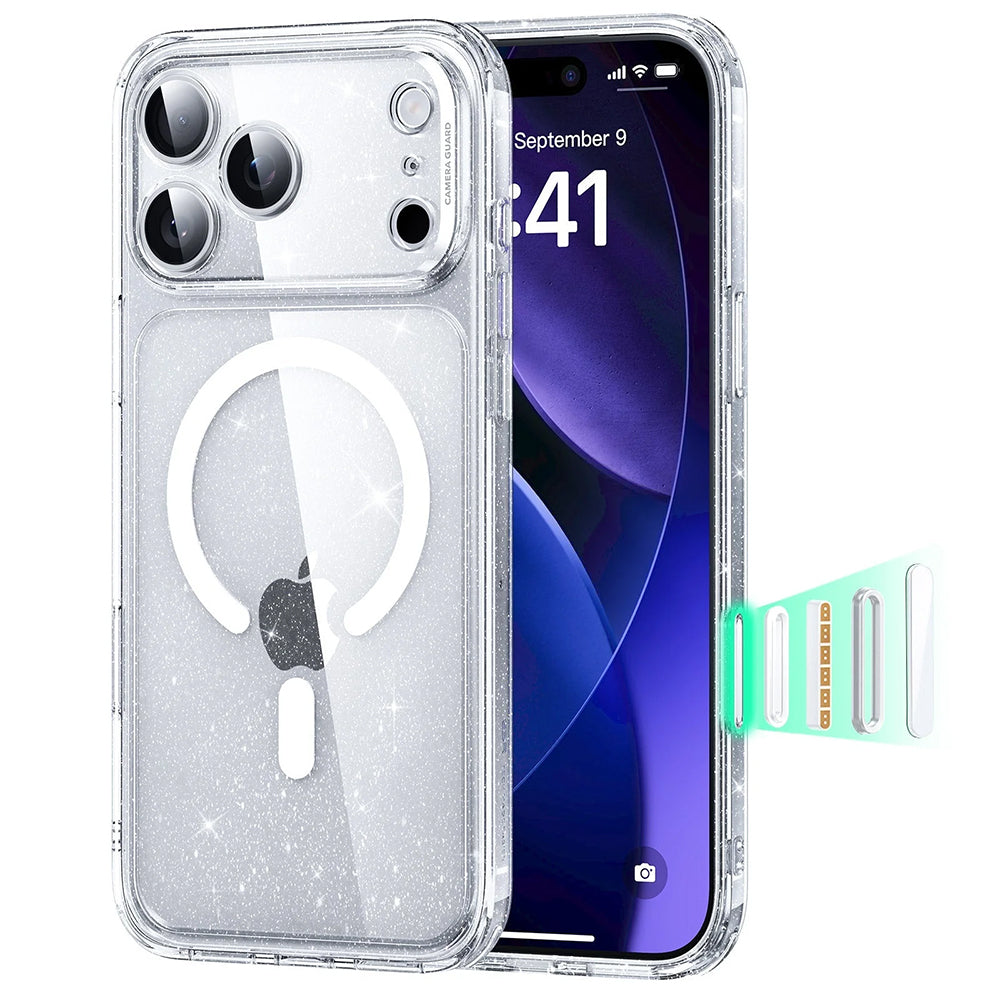 MagSafe cover til Apple iPhone 17 Pro Max, ESR, Classic Hybrid Shimmer, Gennemsigtig