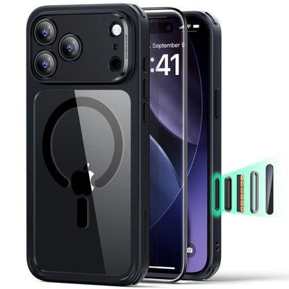 MagSafe cover til Apple iPhone 17 Pro Max, ESR, Classic Hybrid med skærmbeskytter, Sort Transparent
