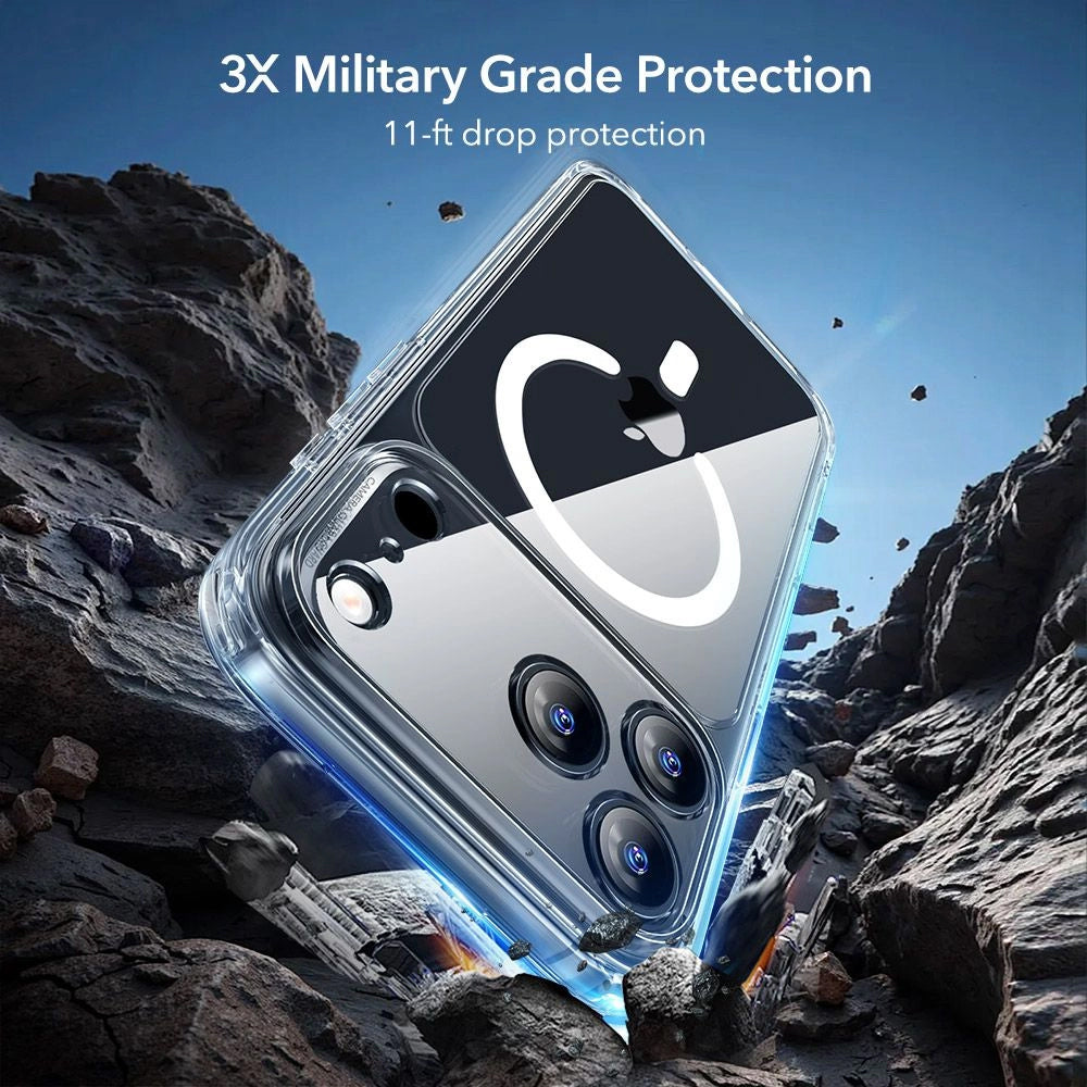MagSafe cover til Apple iPhone 17 Pro Max, ESR, Classic Hybrid med skærmbeskytter, Transparent