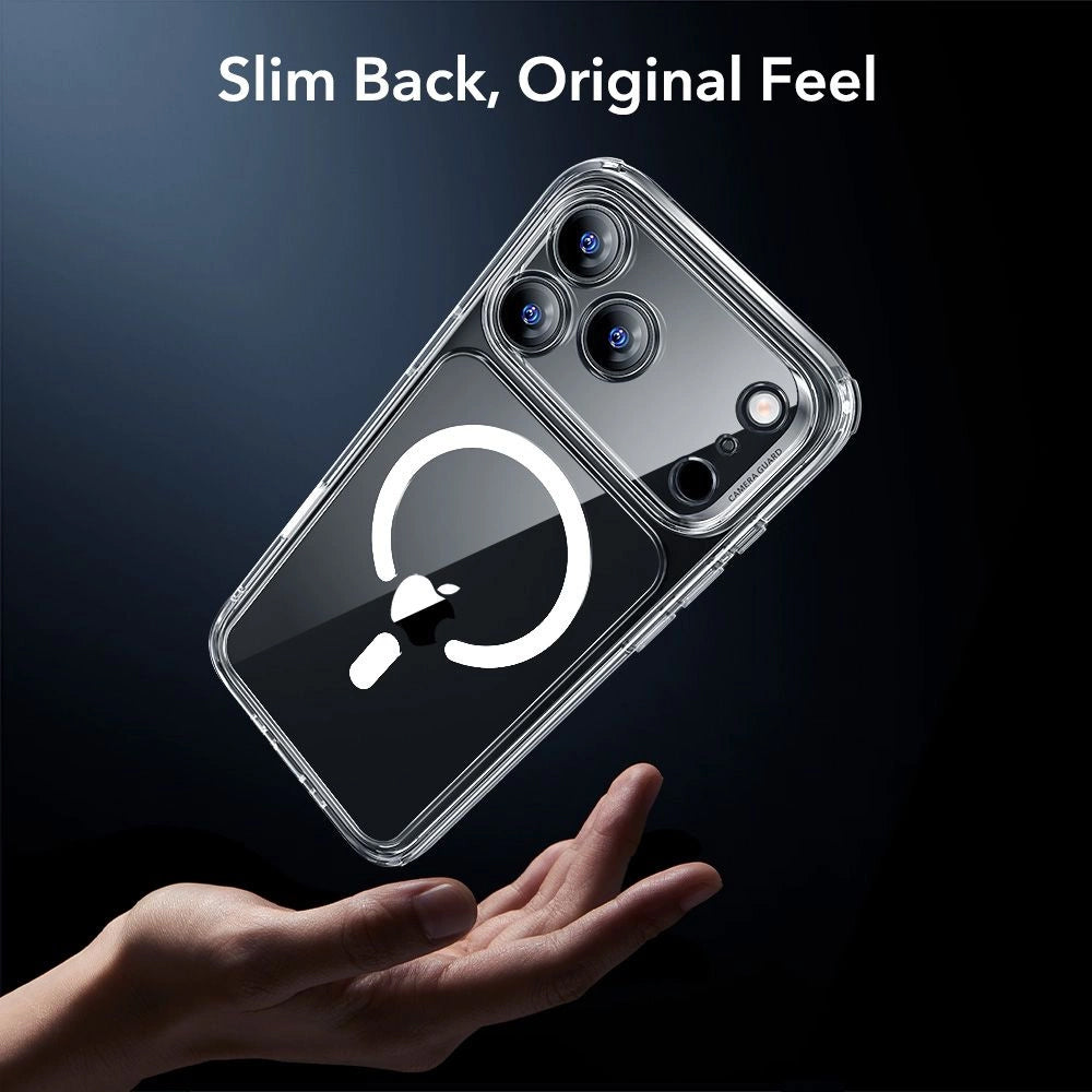 MagSafe cover til Apple iPhone 17 Pro Max, ESR, Classic Hybrid med skærmbeskytter, Transparent
