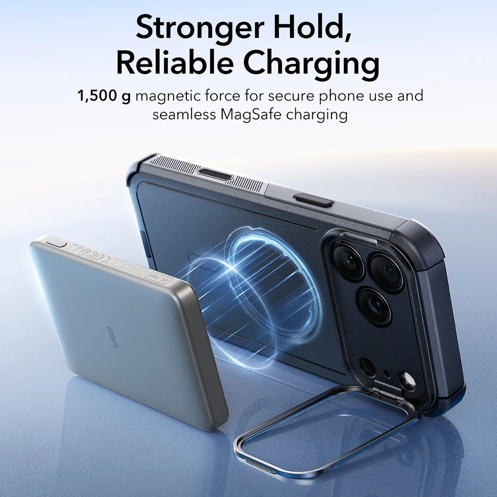 MagSafe cover til Apple iPhone 17 Pro Max, ESR, Cyber Armor Kickstand, Sort