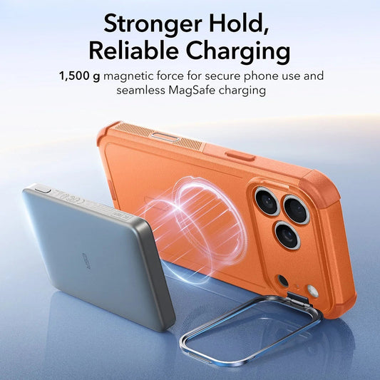 MagSafe cover til Apple iPhone 17 Pro Max, ESR, Cyber Armor Kickstand, Orange