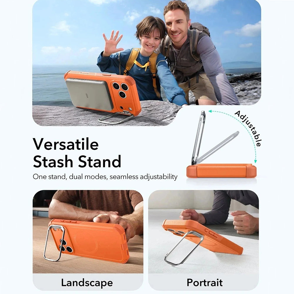 MagSafe cover til Apple iPhone 17 Pro Max, ESR, Cyber Armor Kickstand, Orange
