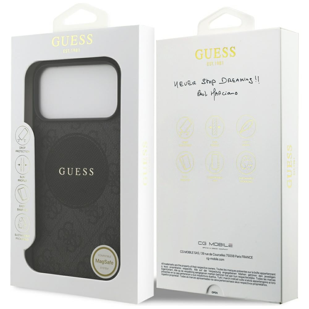 MagSafe cover til Apple iPhone 17 Pro Max, Guess, 4G Circle Classic Logo, Sort