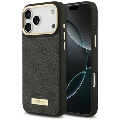 MagSafe cover til Apple iPhone 17 Pro Max, Guess, 4G Logo Plate, Sort