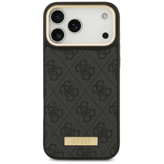 MagSafe cover til Apple iPhone 17 Pro Max, Guess, 4G Logo Plate, Sort