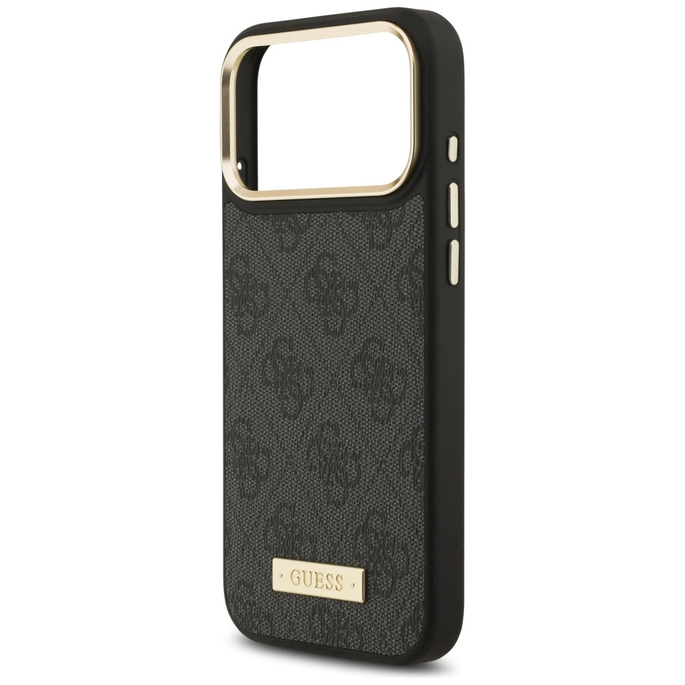 MagSafe cover til Apple iPhone 17 Pro Max, Guess, 4G Logo Plate, Sort