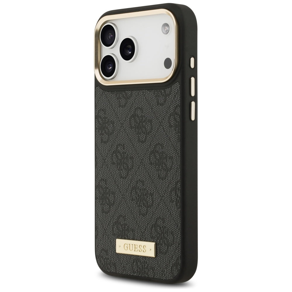 MagSafe cover til Apple iPhone 17 Pro Max, Guess, 4G Logo Plate, Sort