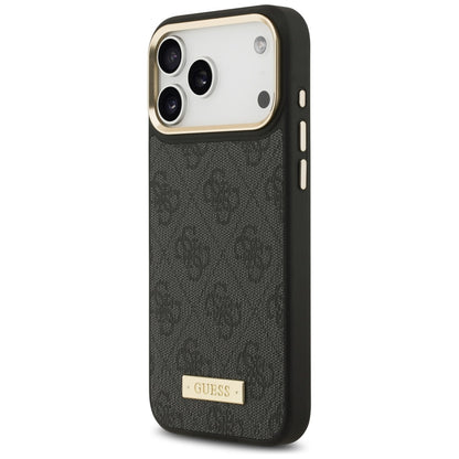 MagSafe cover til Apple iPhone 17 Pro Max, Guess, 4G Logo Plate, Sort
