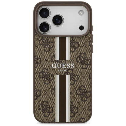 MagSafe cover til Apple iPhone 17 Pro Max, Guess, 4G Printed Stripes, Brun