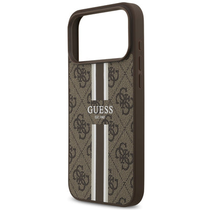 MagSafe cover til Apple iPhone 17 Pro Max, Guess, 4G Printed Stripes, Brun