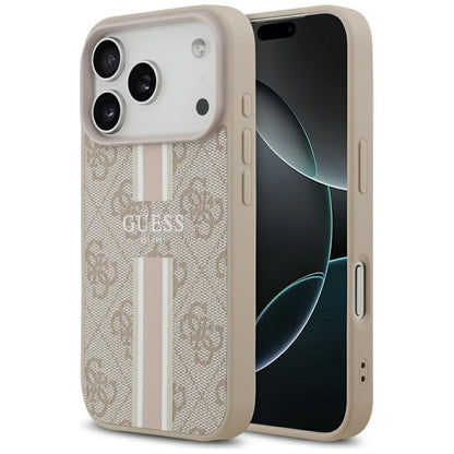 MagSafe cover til Apple iPhone 17 Pro Max, Guess, 4G Printed Stripes, Pink