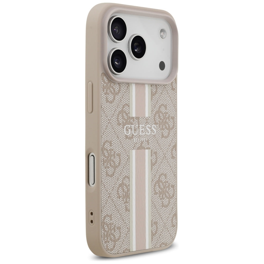MagSafe cover til Apple iPhone 17 Pro Max, Guess, 4G Printed Stripes, Pink