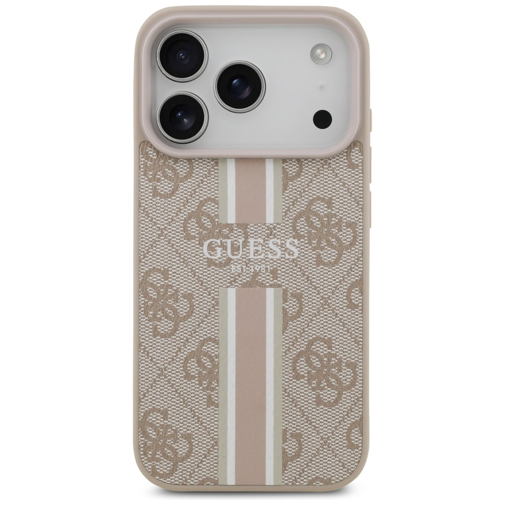 MagSafe cover til Apple iPhone 17 Pro Max, Guess, 4G Printed Stripes, Pink
