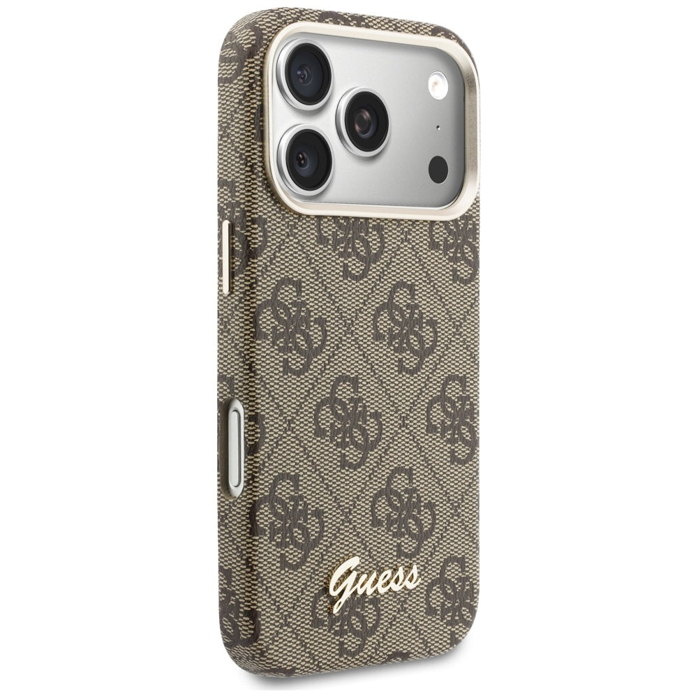 MagSafe cover til Apple iPhone 17 Pro Max, Guess, 4G Script Logo, Brun