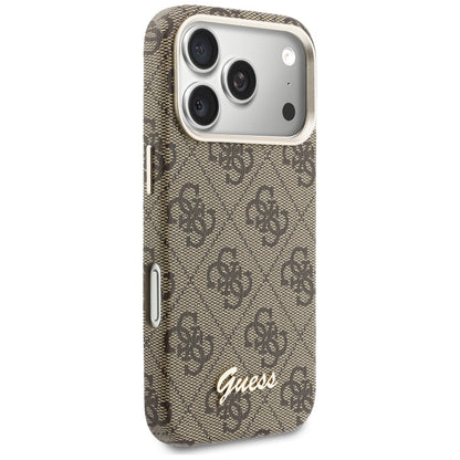 MagSafe cover til Apple iPhone 17 Pro Max, Guess, 4G Script Logo, Brun