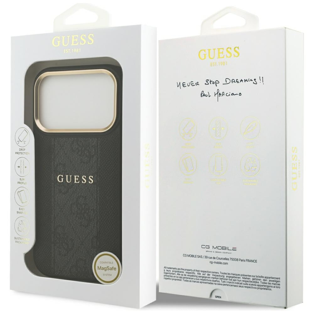 MagSafe cover til Apple iPhone 17 Pro Max, Guess, 4G Stripe, Sort