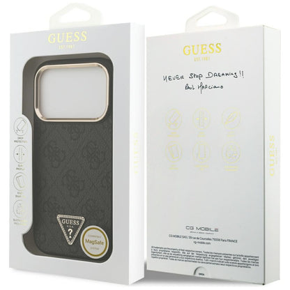 MagSafe cover til Apple iPhone 17 Pro Max, Guess, 4G Triangle Diamond Logo, Sort