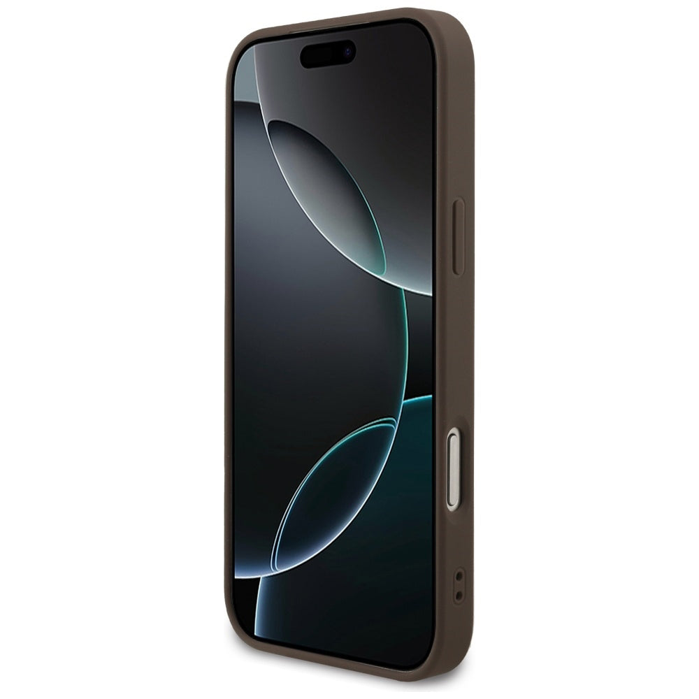 MagSafe cover til Apple iPhone 17 Pro Max, Guess, 4G Triangle Logo Cord Strap, Brun