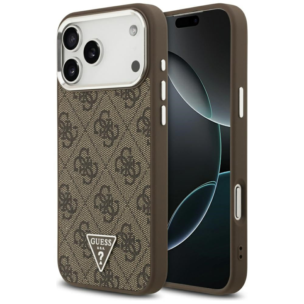 MagSafe cover til Apple iPhone 17 Pro Max, Guess, 4G Triangle Logo, Brun