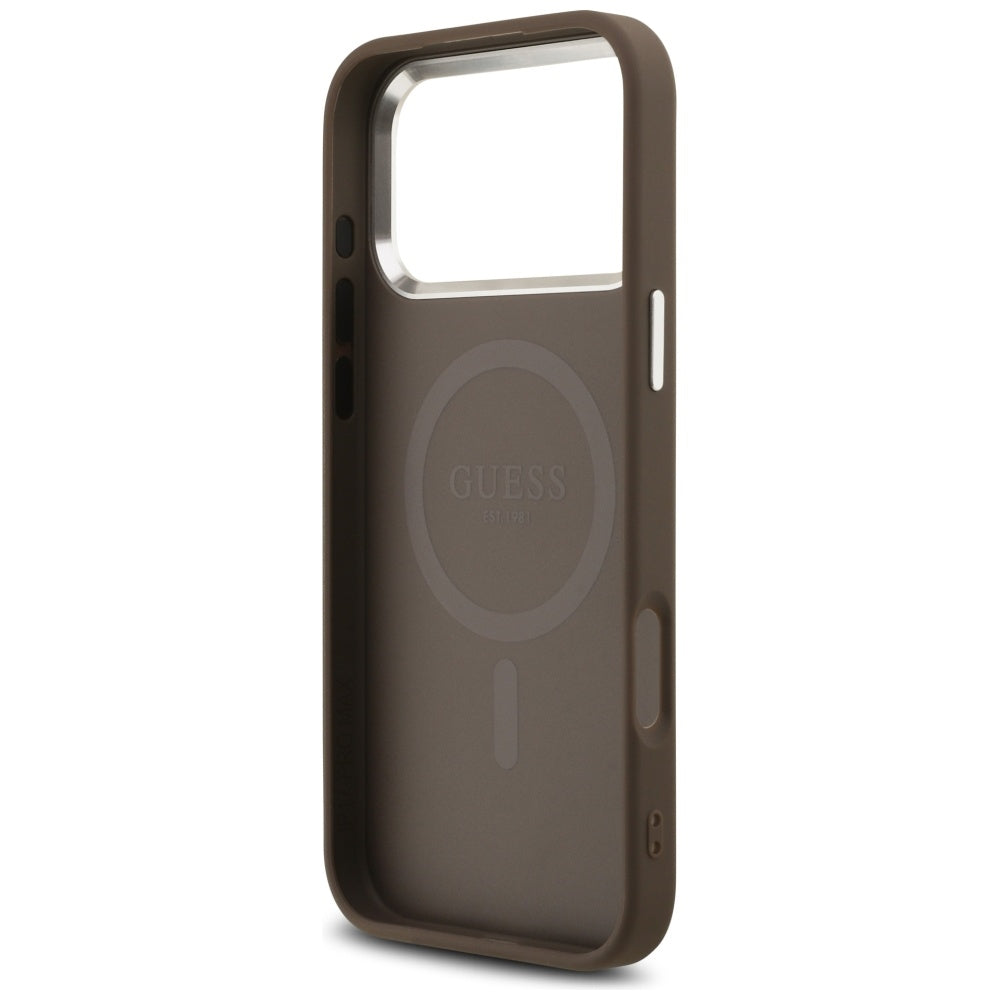MagSafe cover til Apple iPhone 17 Pro Max, Guess, 4G Triangle Logo, Brun