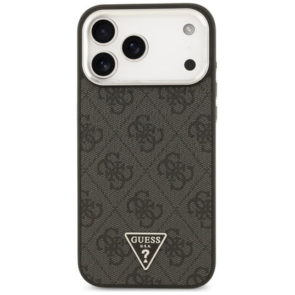 MagSafe cover til Apple iPhone 17 Pro Max, Guess, 4G Triangle Logo, Sort Sølvfarvet