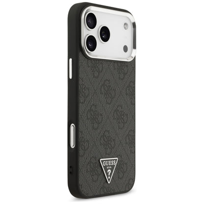 MagSafe cover til Apple iPhone 17 Pro Max, Guess, 4G Triangle Logo, Sort Sølvfarvet