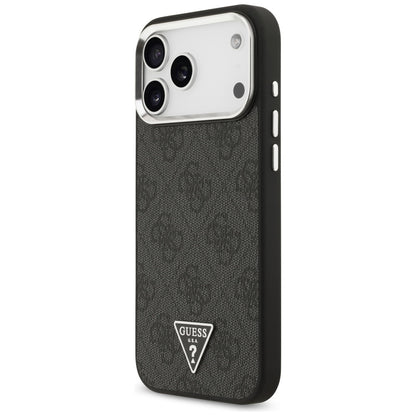 MagSafe cover til Apple iPhone 17 Pro Max, Guess, 4G Triangle Logo, Sort Sølvfarvet