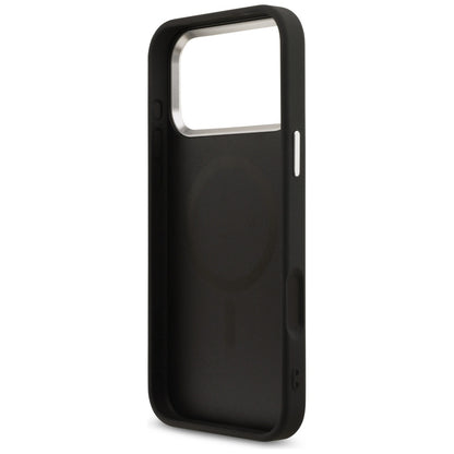 MagSafe cover til Apple iPhone 17 Pro Max, Guess, 4G Triangle Logo, Sort Sølvfarvet