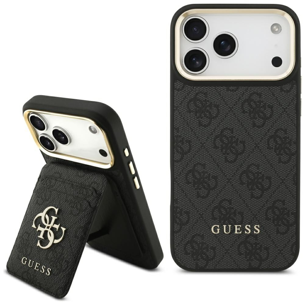 MagSafe cover til Apple iPhone 17 Pro Max, Guess, Cardslot 4G, Sort