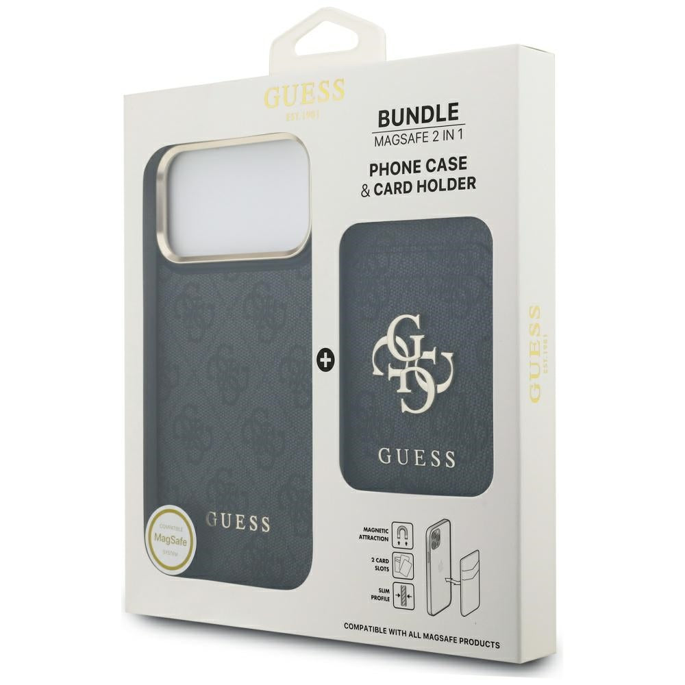 MagSafe cover til Apple iPhone 17 Pro Max, Guess, Cardslot 4G, Sort