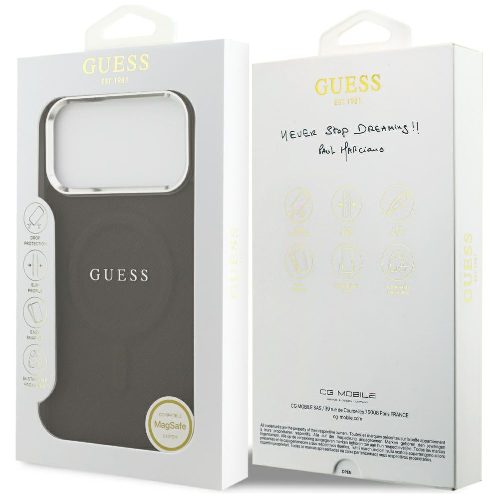 MagSafe cover til Apple iPhone 17 Pro Max, Guess, Classic Logo, Brun