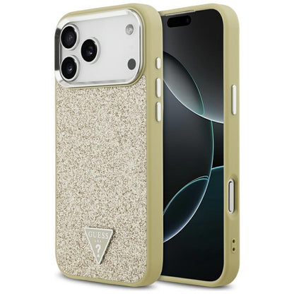 MagSafe cover til Apple iPhone 17 Pro Max, Guess, Glitter Triangle Logo, Guld