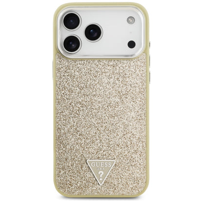 MagSafe cover til Apple iPhone 17 Pro Max, Guess, Glitter Triangle Logo, Guld