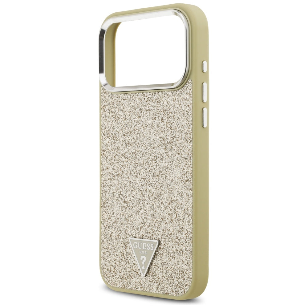 MagSafe cover til Apple iPhone 17 Pro Max, Guess, Glitter Triangle Logo, Guld