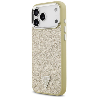 MagSafe cover til Apple iPhone 17 Pro Max, Guess, Glitter Triangle Logo, Guld
