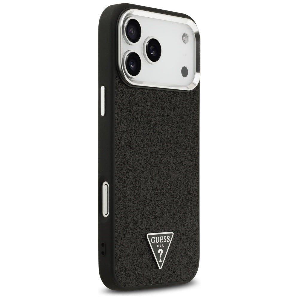 MagSafe cover til Apple iPhone 17 Pro Max, Guess, Glitter Triangle Logo, Sort