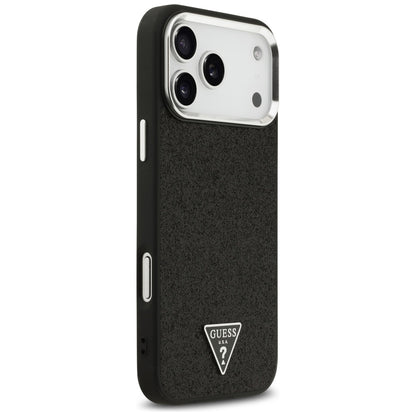 MagSafe cover til Apple iPhone 17 Pro Max, Guess, Glitter Triangle Logo, Sort