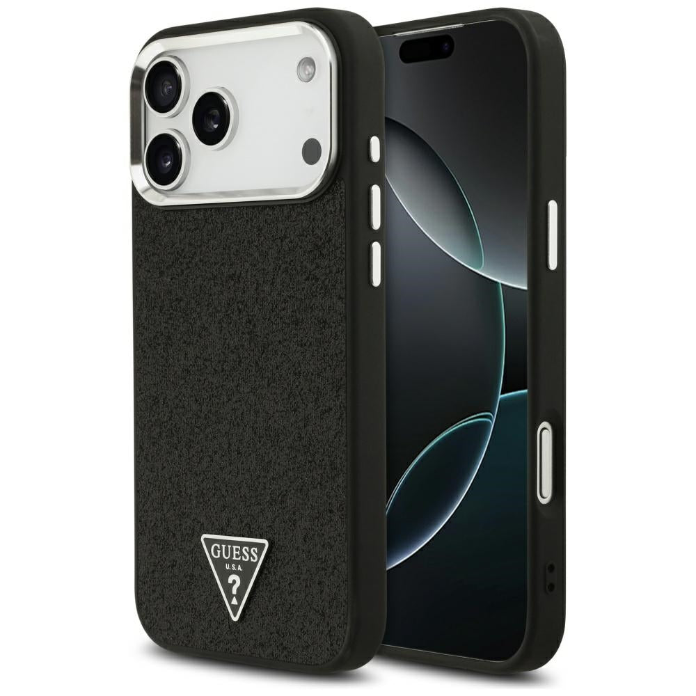 MagSafe cover til Apple iPhone 17 Pro Max, Guess, Glitter Triangle Logo, Sort