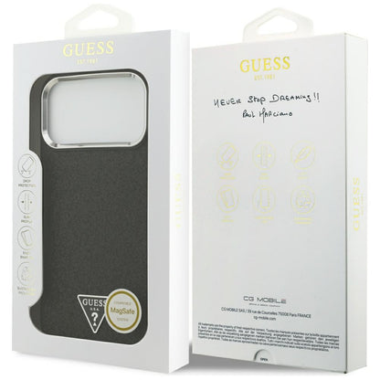 MagSafe cover til Apple iPhone 17 Pro Max, Guess, Glitter Triangle Logo, Sort